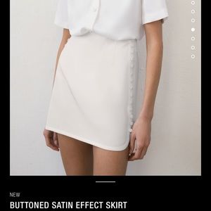 Zara Buttoned Satin Effect Skirt